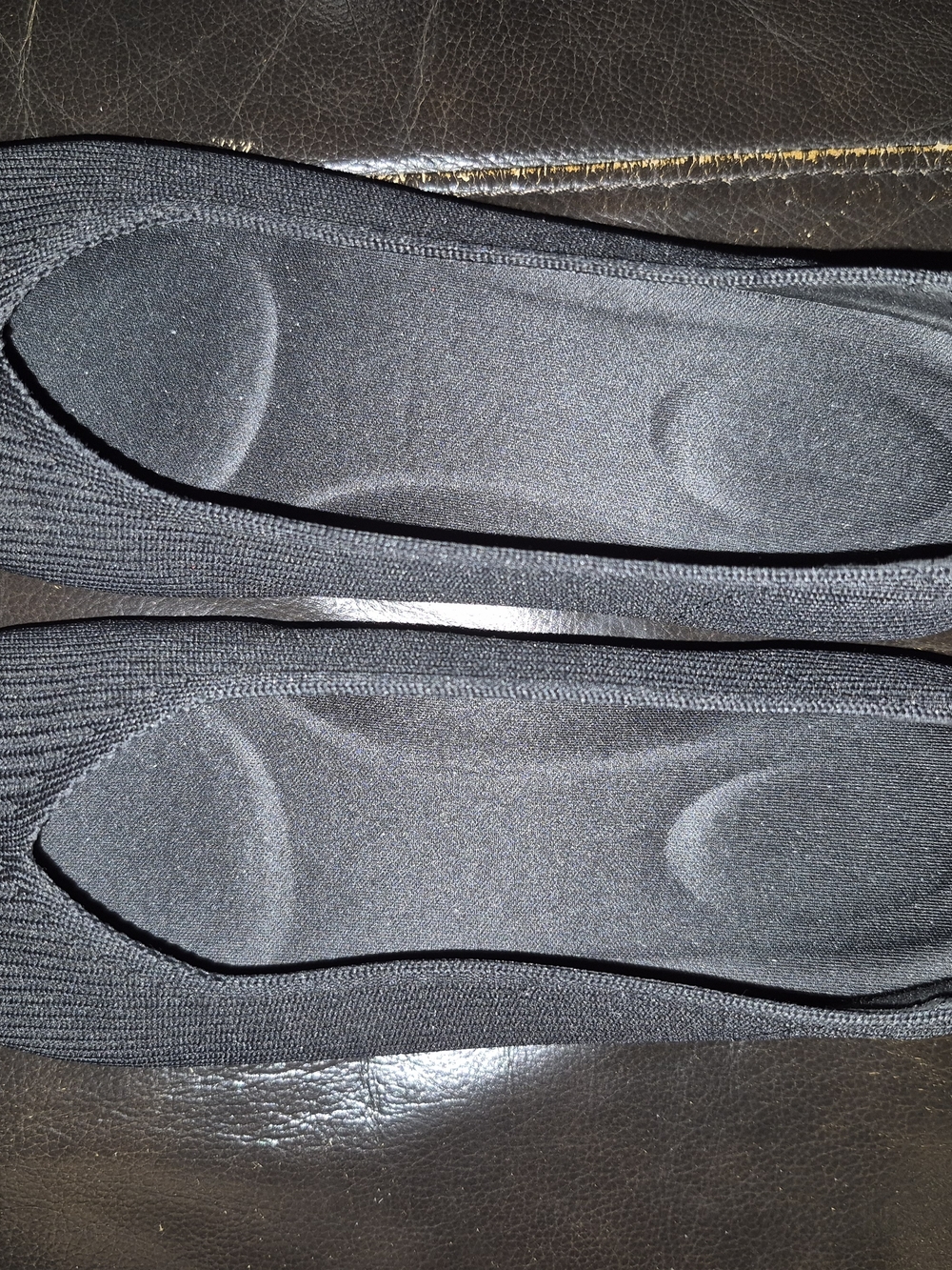 Women's Black No-Show Flats - Cushioned Slip-Ons